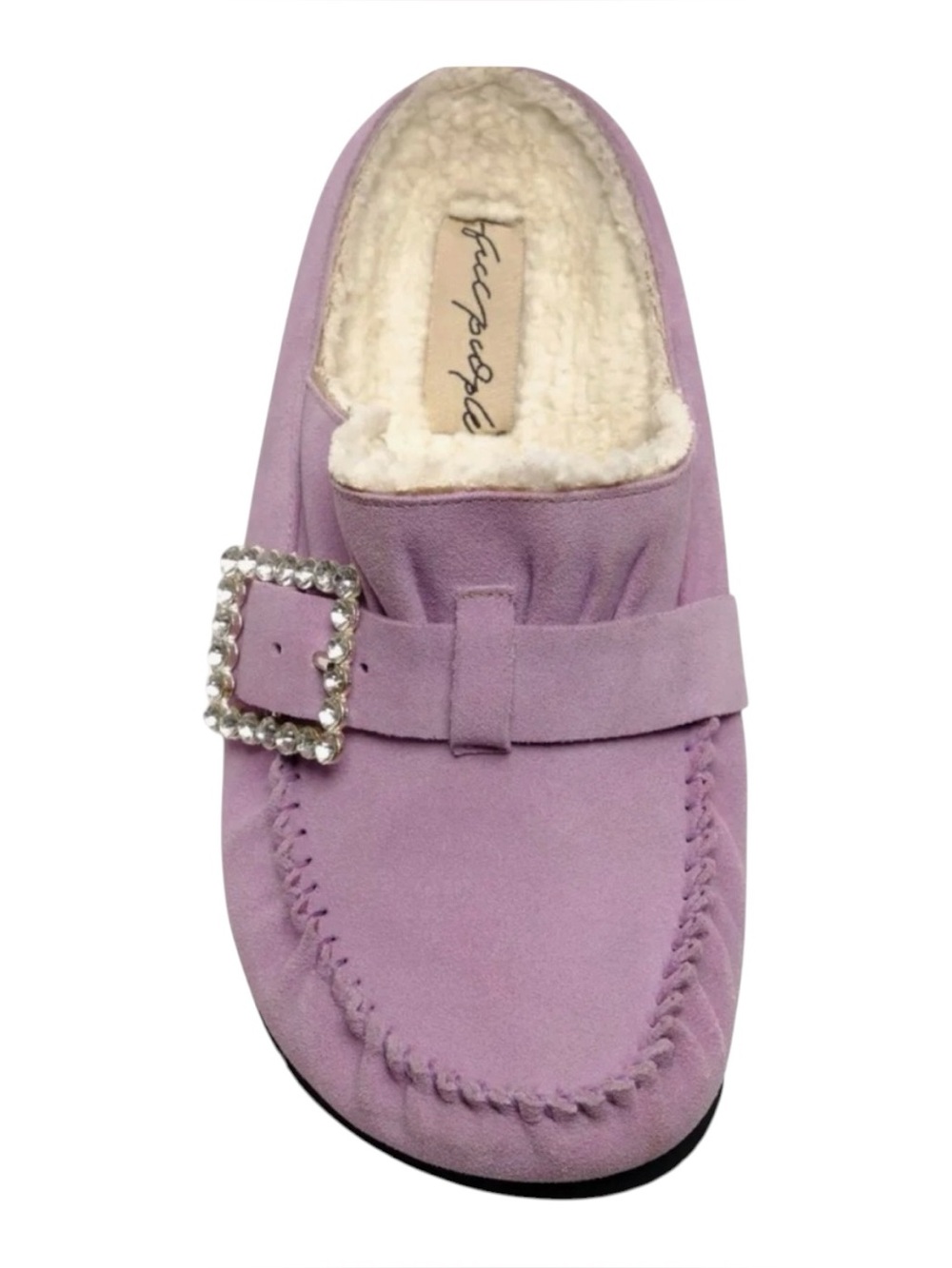 Free People After Riding Mules Lavender Suede Shearling Size 8 - Picture 6 of 9